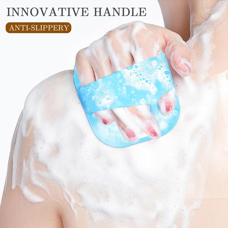 Kpyphm Zinc Infused Silicone Body Scrubber for Men, New Upgrade Deep Exfoliating Body Scrubber for Shower, Silicone Loofah Men for Sensitive Skin with Lathering Bristles and Ergonomic Non-Slip Handle (Blue) - Image 4